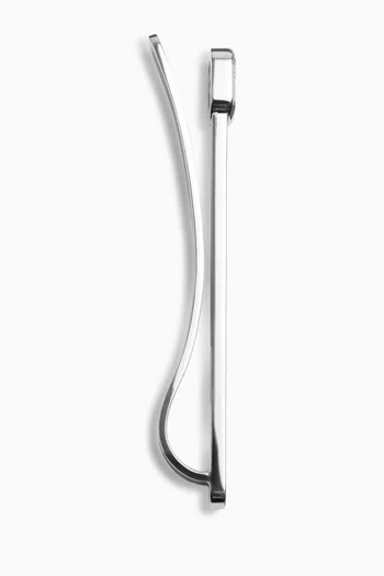 مشبك ربطة عنق بشعار حرف V معدن مطلي بالبلاديوم