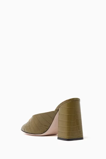 VLogo 95 Signature Mules in Croc-embossed Leather