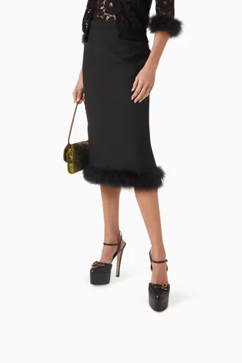 حذاء كلاسيك كراشر بنعل سميك وكعب 145 مم جلد جدي