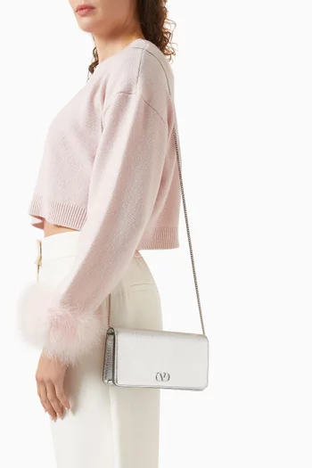 Mini VLogo Shoulder Bag in Laminated Leather