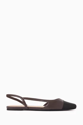 Marcy Slingback Ballerina Flats in Leather