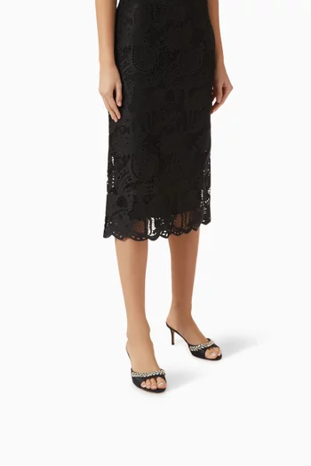 Yazmin 70 Crystal Mule Sandals in Satin