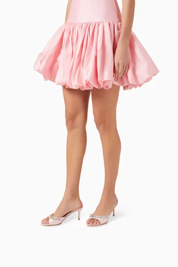 Yazmin 70 Crystal Mule Sandals in Satin