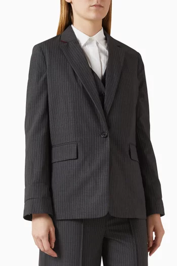 جاكيت جينيفر بتصميم 2 في 1‏ ونقشة مخططة