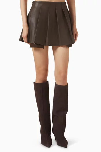 Juliette Pleated Skort in Vegan Leather