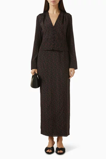 Pelageya Skirt in Mulberry Silk