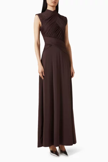 Juniper Hand-draped Gown in Italian Jersey