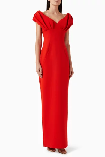 فستان سهرة مايرا بدرابيه كريب