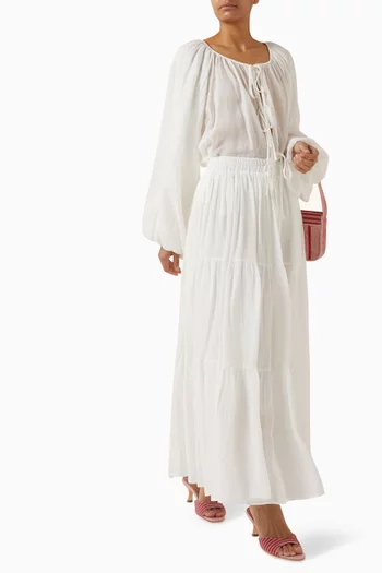 Hannah Maxi Skirt in Linen