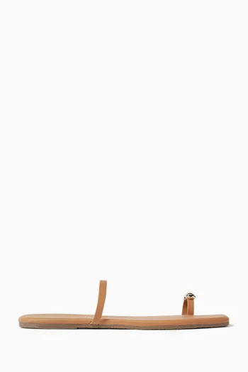 حذاء مفتوح كوليت بكعب مسطح جلد