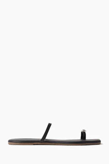 حذاء مفتوح كوليت بكعب مسطح جلد