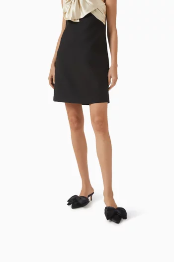 Yolande 45 Bow Mules in Silk Satin