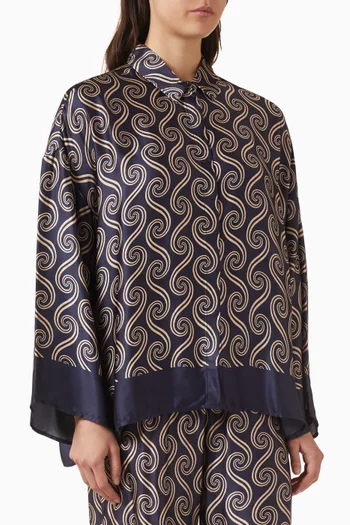 قميص كورا بقصة فضفاضة ستان