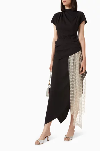 فستان إيفي طويل بدرابيه