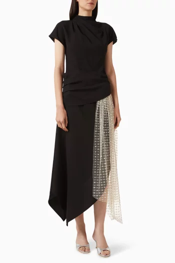 فستان إيفي طويل بدرابيه