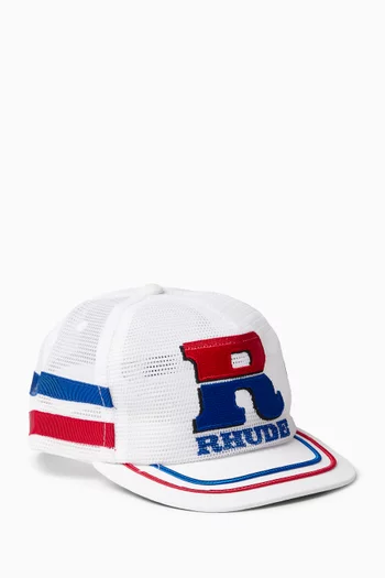 كاب تراكر بترول بشعار الماركة المقسم قماش شبكي