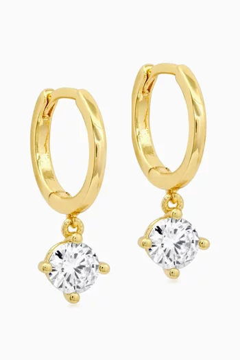 أقراط هاجي مزينة بحلية واحدة نحاس مطلي بلون ذهبي