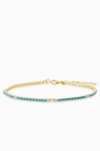 Turquoise Tennis Bracelet in Gold Vermeil