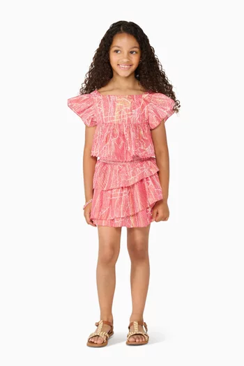 تنورة قصيرة ليلاس قطن لامع 