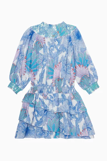 Anna Mini Dress in Cotton Metallic