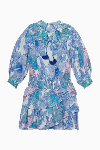 Anna Mini Dress in Cotton Metallic