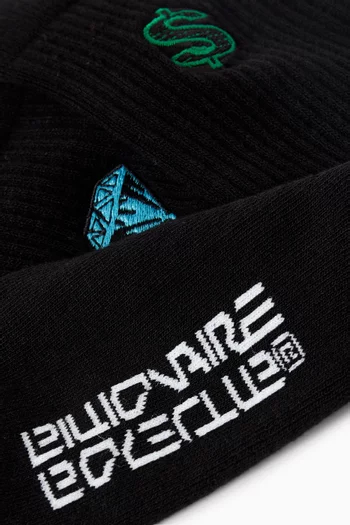 جوارب مزينة بماسة وعلامة الدولار مزيج قطن