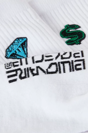 جوارب مزينة بماسة وعلامة الدولار مزيج قطن