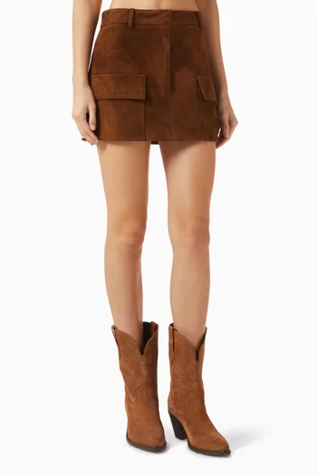 Pocket Mini Skirt in Suede