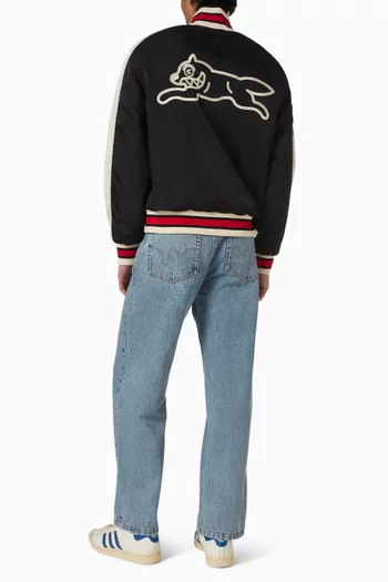 Running Dog Bomber Jacket in Satin