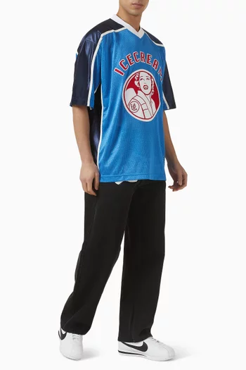 Waitress Football Top in Mesh