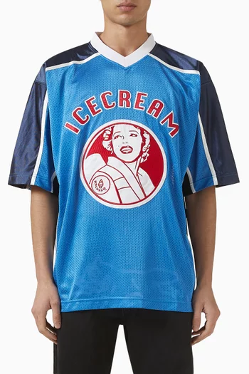 Waitress Football Top in Mesh