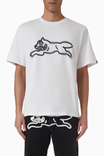 Spray Paint Running Dog T-shirt in Cotton