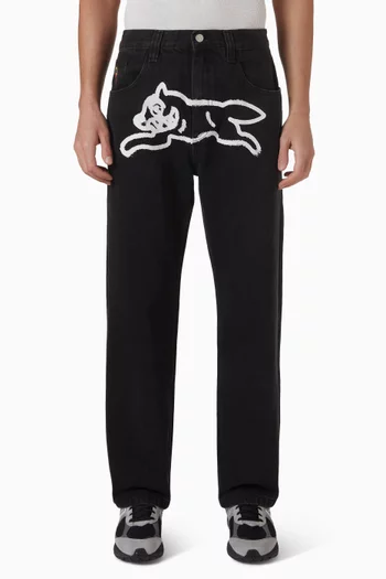 Spray Paint Running Dog Jeans in Denim