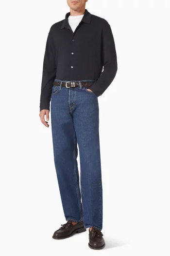 بنطال جينز دينم بقصة ساق مستقيمة