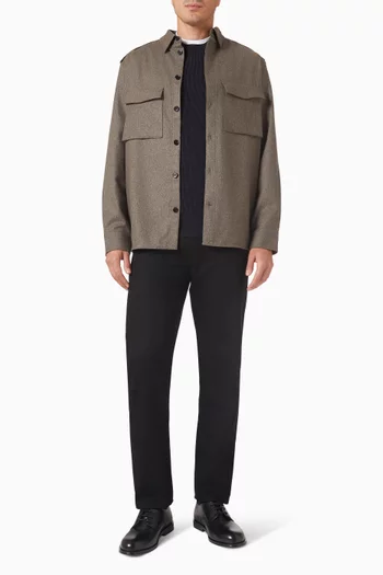 Button Down Shirt in Wool-blend