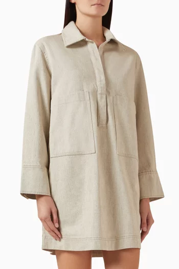 Open-collar Shirt Dress