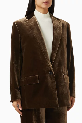 جاكيت مخمل بزر واحد