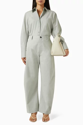 بنطال قطن بقصة ساق أسطوانية