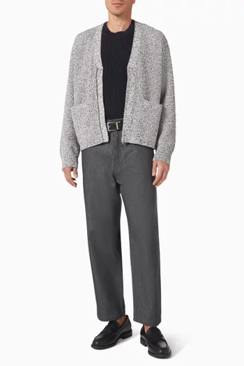 كارديغان بسحّاب نسيج بارز الملمس