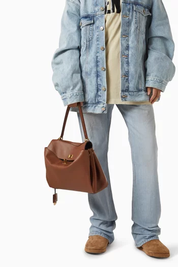 حقيبة يد روديو متوسطة شمواه جلد عجل