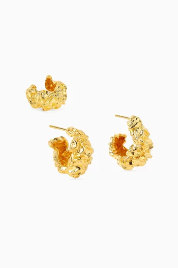 Multi-wave Hoop Earrings in Gold-plated Metal