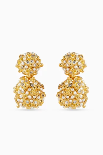Statement Orbs Pearl Earrings in Gold-plated Metal