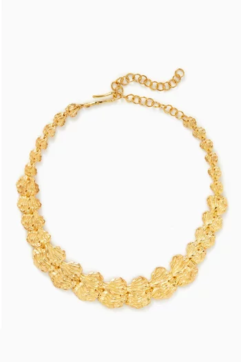 Statement Petal Choker Necklace in Gold-plated Metal