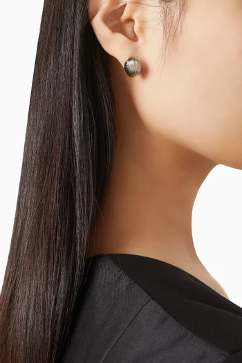 Thil Mini Stud Earrings in Palladium-plated Brass