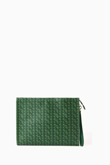 Cady Monogram Clutch in Vegan Leather