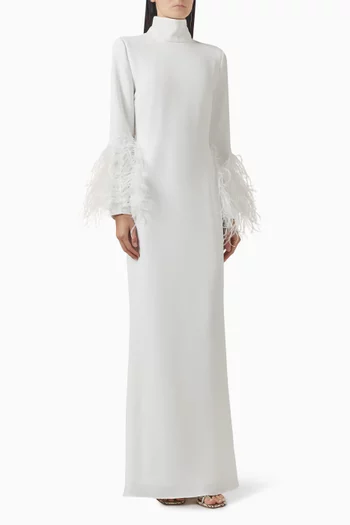 فستان سهرة أريوس بأساور بريش كريب