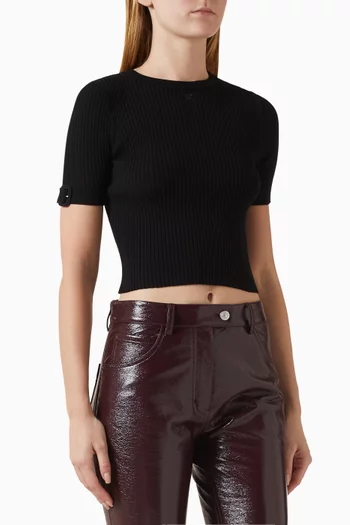 Buckle Top in Ribbed-knit