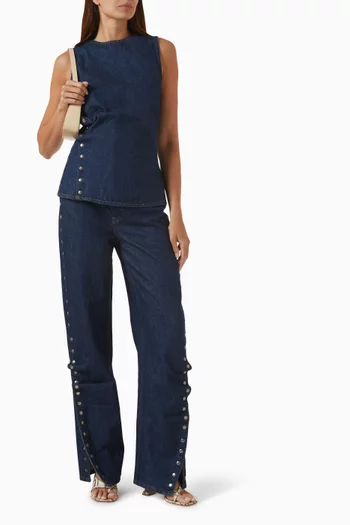 بلوزة بأزرار دينم