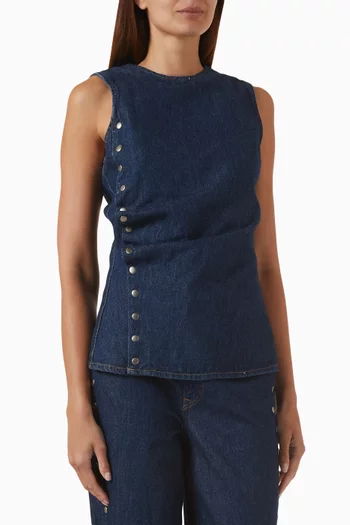 بلوزة بأزرار دينم