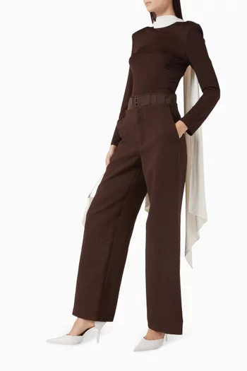 Long-sleeved Scarf Top